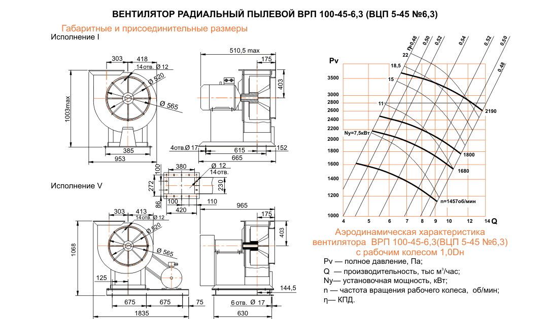 ВЦП 5-45 (ВРП 100-45) №6,3 Исполнение №1