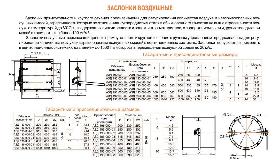 Заслонка воздушная